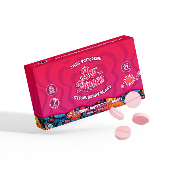 Strawberry Chewable Mushroom Tablets 10 Count